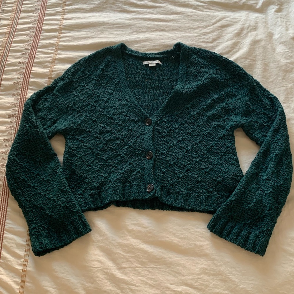 American Eagle Green Slouchy Cardigan